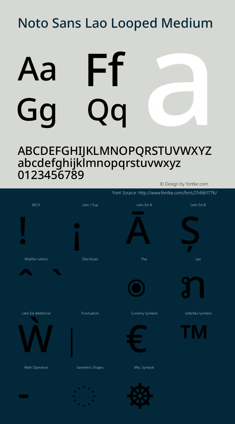 Noto Sans Lao Looped Medium Version 1.002图片样张