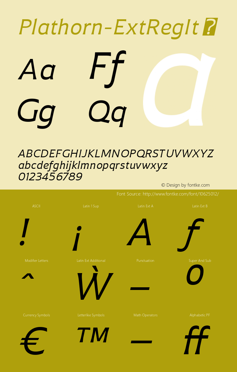 Plathorn-ExtRegIt ☞ Version 1.000;com.myfonts.easy.insigne.plathorn.extended-italic.wfkit2.version.4e3n图片样张