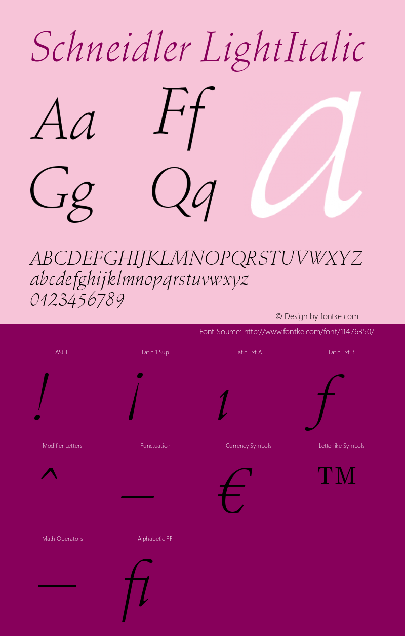 Schneidler LightItalic Version 003.001图片样张