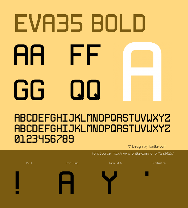 EVA35 Bold Version 1.002;Fontself Maker 3.4.0图片样张