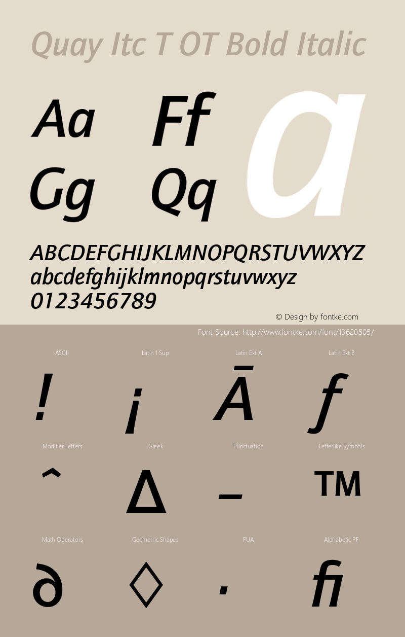 Quay Itc T OT Bold Italic OTF 1.001;PS 1.05;Core 1.0.27;makeotf.lib(1.11)图片样张