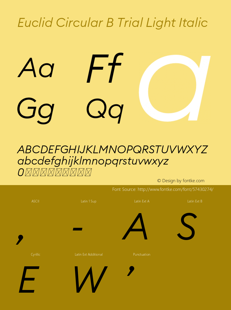 Euclid Circular B Trial Light Italic Version 3.001图片样张