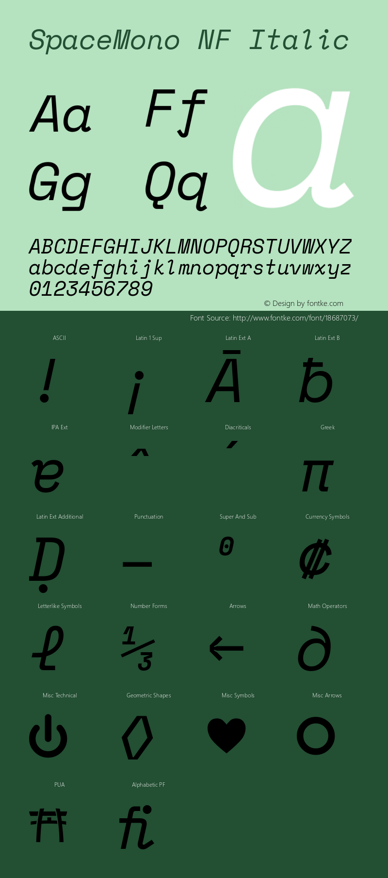 SpaceMono NF Italic Version 1.000;PS 1.000;hotconv 1.0.81;makeotf.lib2.5.63406图片样张