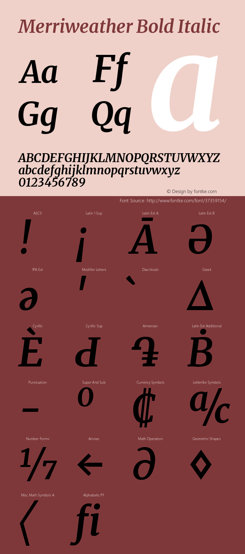 Merriweather Bold Italic Version 2.006; ttfautohint (v1.8.2) -l 8 -r 50 -G 200 -x 14 -D latn -f none -a qsq -X 