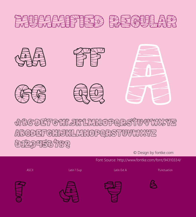 Mummified-Regular Version 1.001;Fontself Maker 3.5.3图片样张