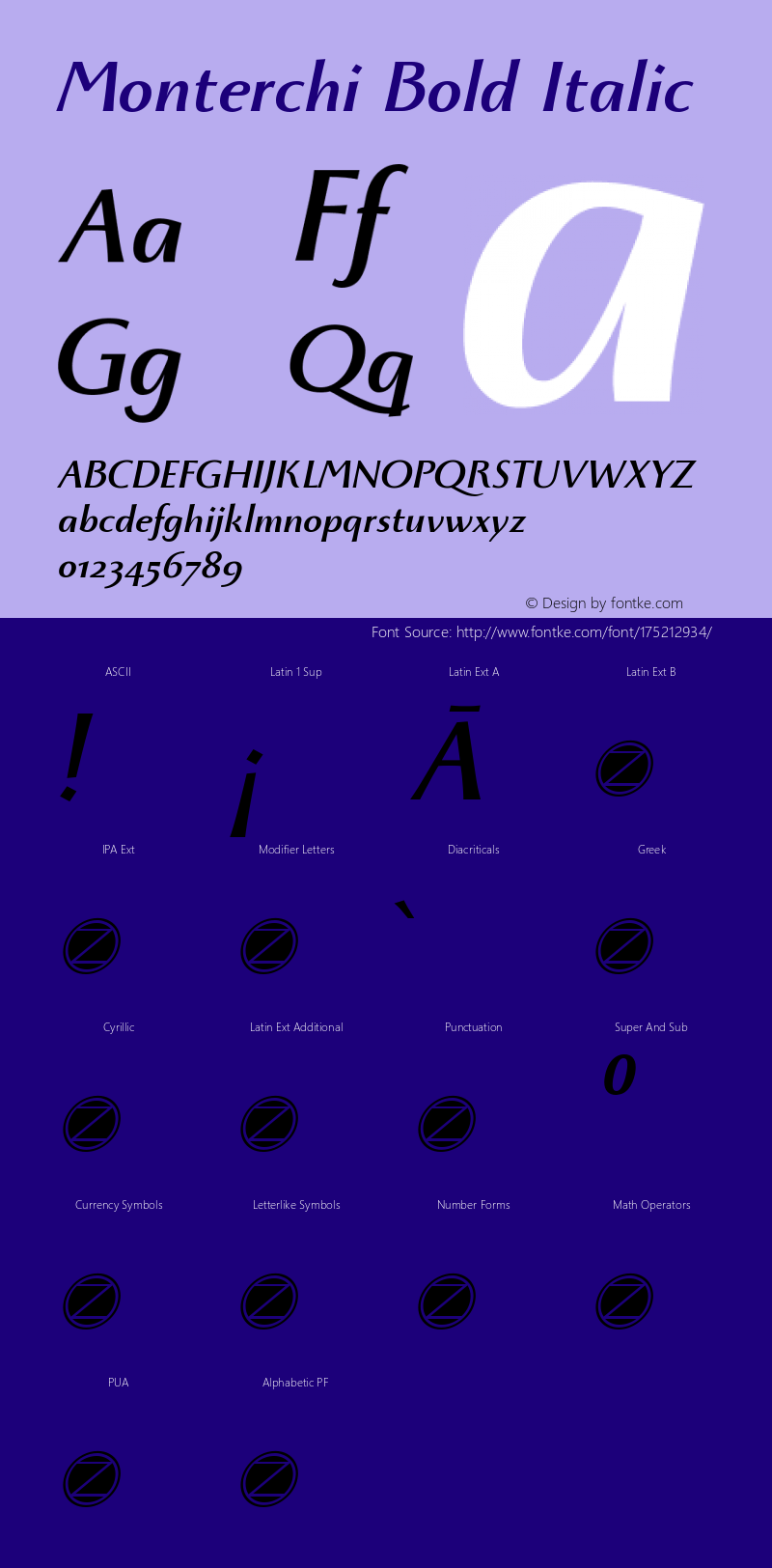 Monterchi Bold Italic Version 1.008图片样张