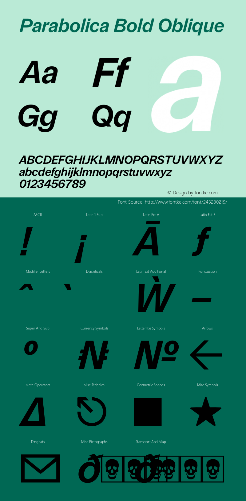 Parabolica Bold Oblique Version 1.000 | FøM Fix图片样张