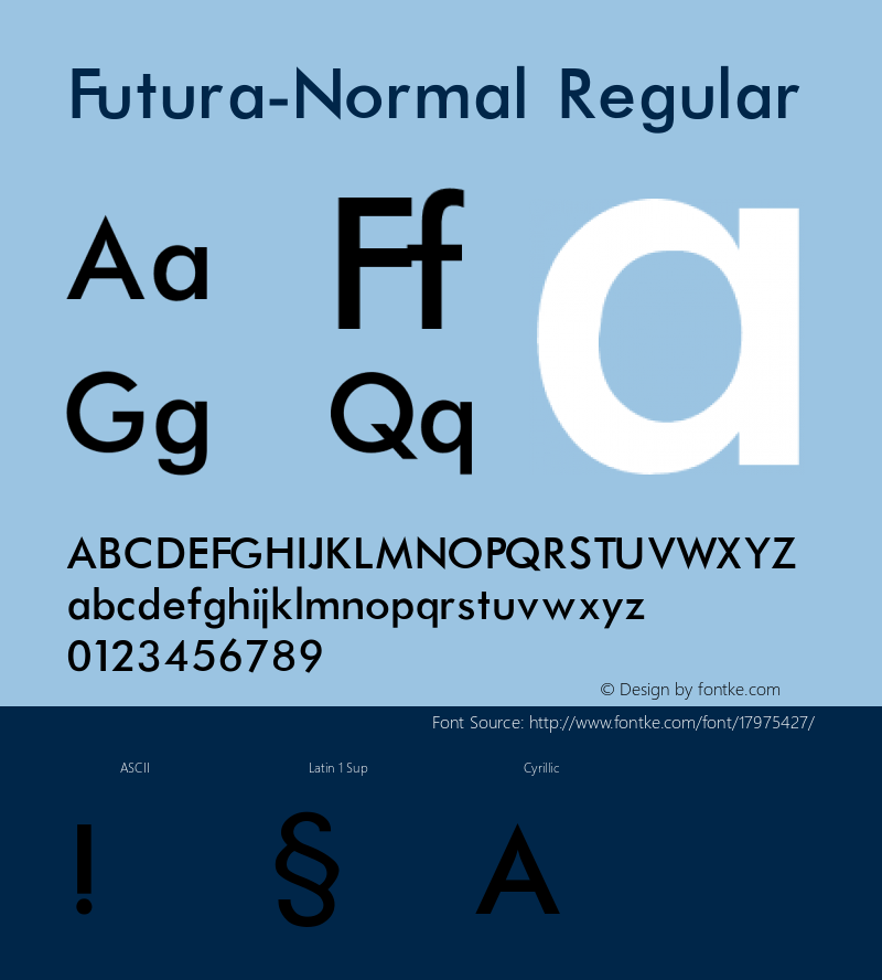 Futura-Normal Regular Converted from c:\windows\russ_fon\ST000006.TF1 by ALLTYPE图片样张