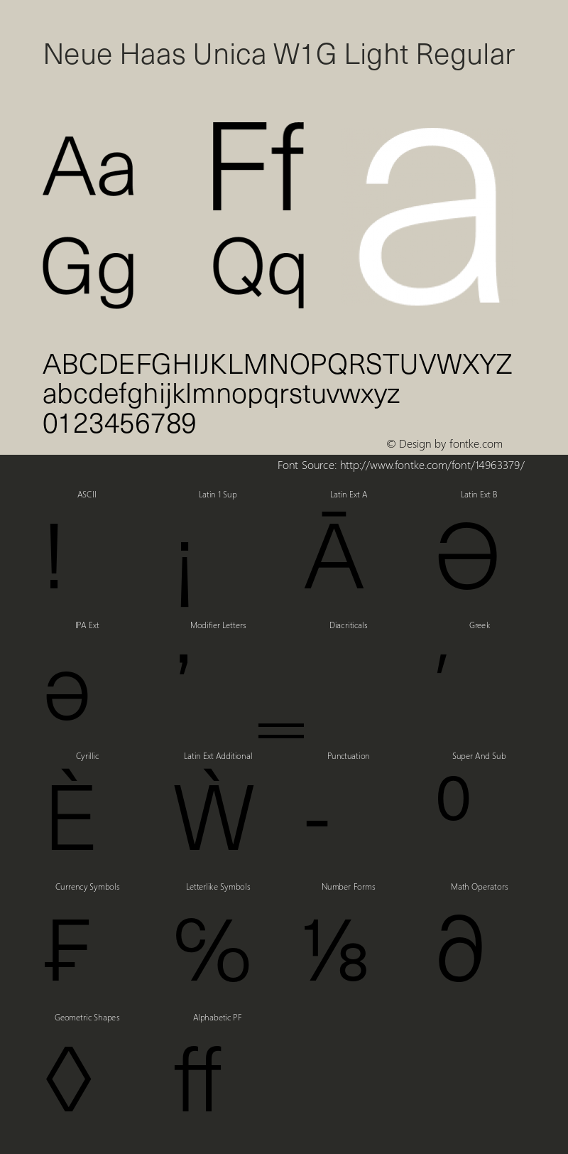 Neue Haas Unica W1G Light Regular Version 1.00图片样张