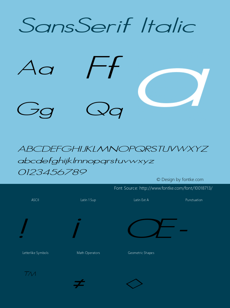 SansSerif Italic Altsys Fontographer 3.5  3/29/92图片样张