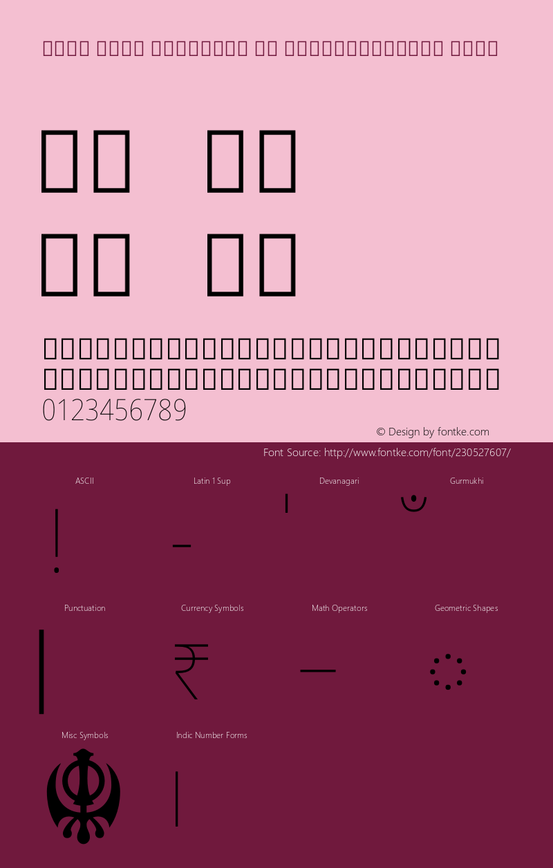 Noto Sans Gurmukhi UI SemiCondensed Thin Version 2.002图片样张