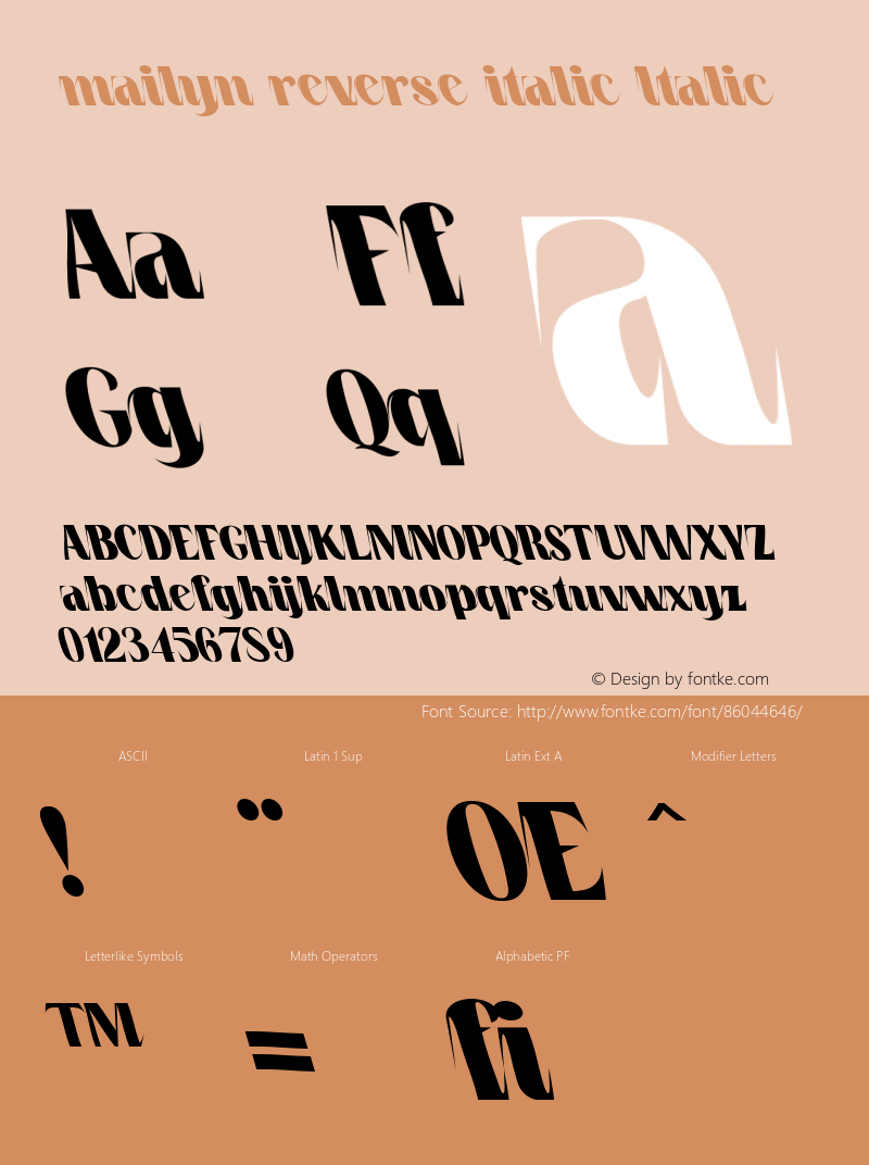 mailyn reverse italic Italic Version 1.000图片样张