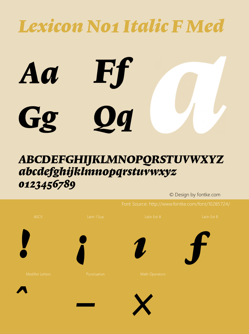 Lexicon No1 Italic F Med 001.000图片样张