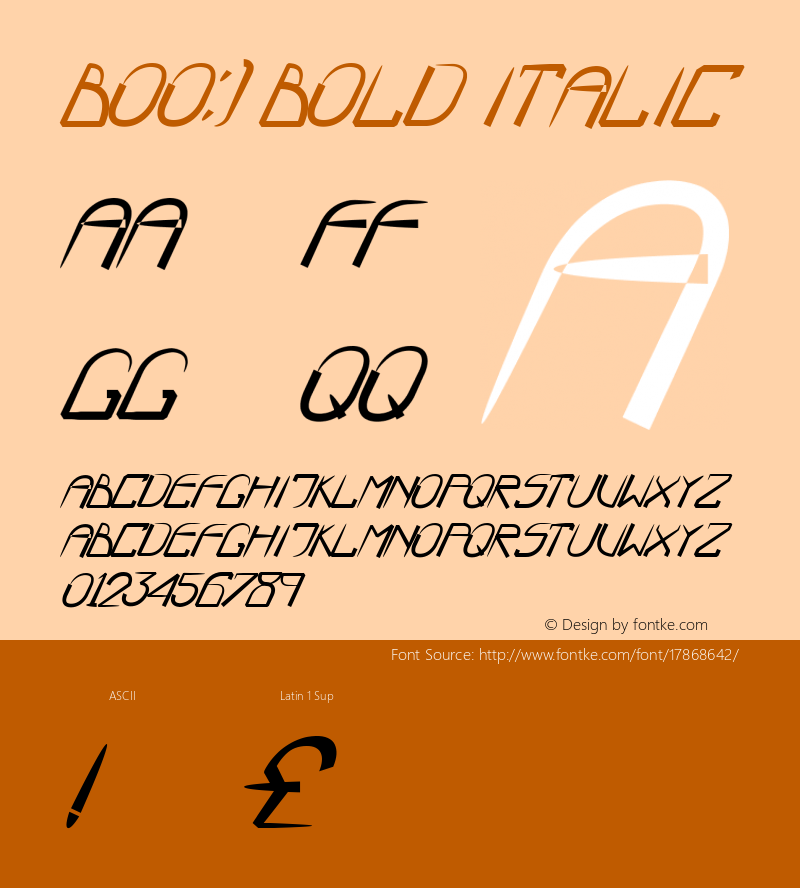 BOO:) Bold Italic Version 1.0图片样张