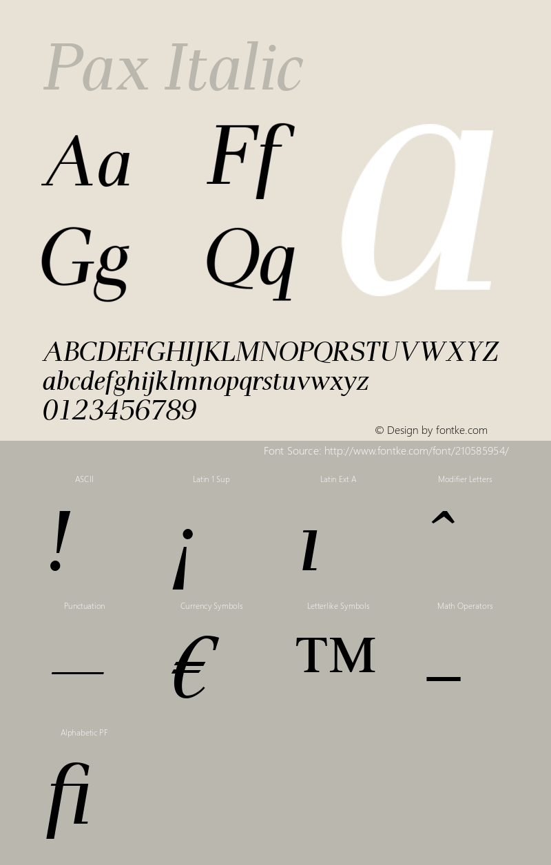 Pax Italic Version 1.00图片样张