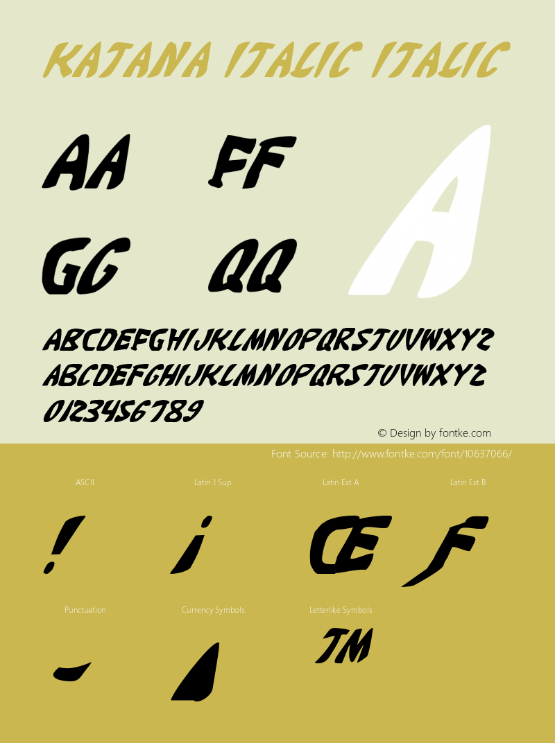 Katana Italic Italic 2图片样张
