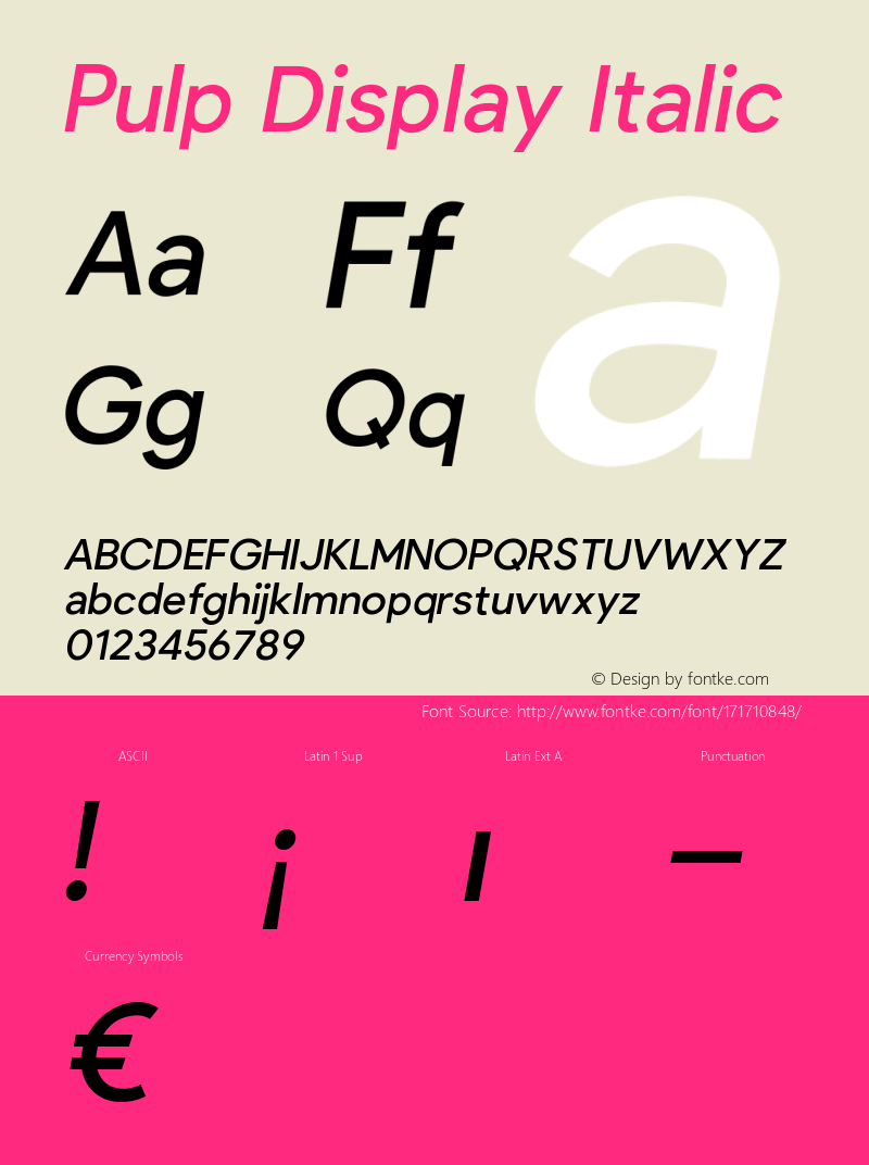 Pulp Display Italic 2.000图片样张