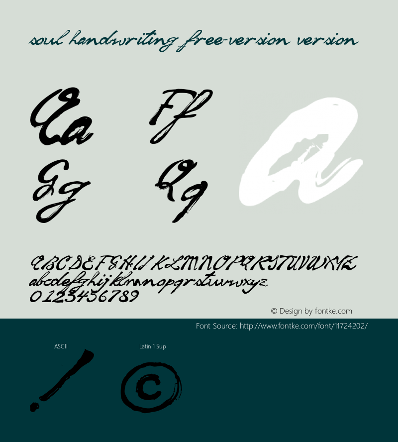 soul handwriting_free-version version Version 1.00 August 13, 2011图片样张