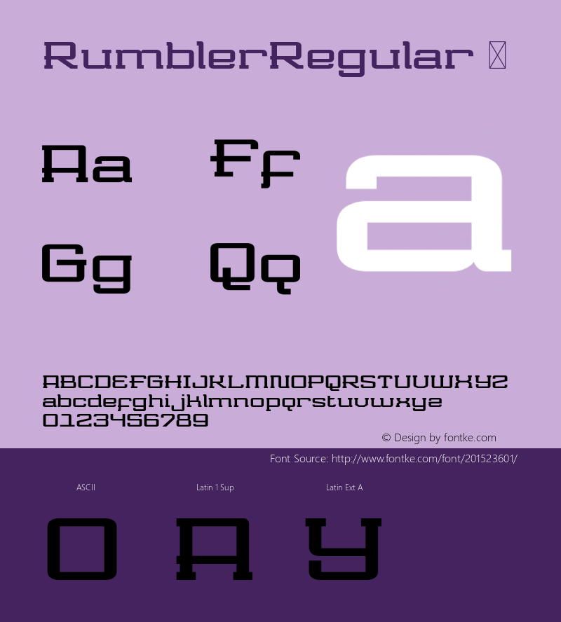 ☞Rumbler Version 1.008;Fontself Maker 3.5.4;com.myfonts.easy.ramen.rumbler.regular.wfkit2.version.5Ce5图片样张