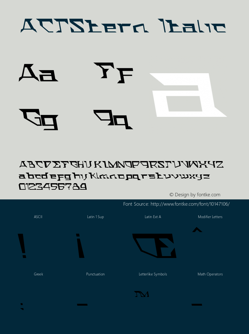 ACTStern Italic Version 001.000图片样张