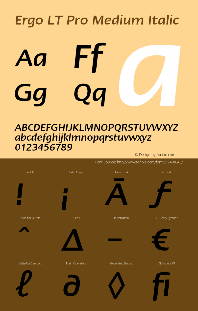 ErgoLTPro-MediumItalic Version 1.000;PS 001.000;hotconv 1.0.38图片样张