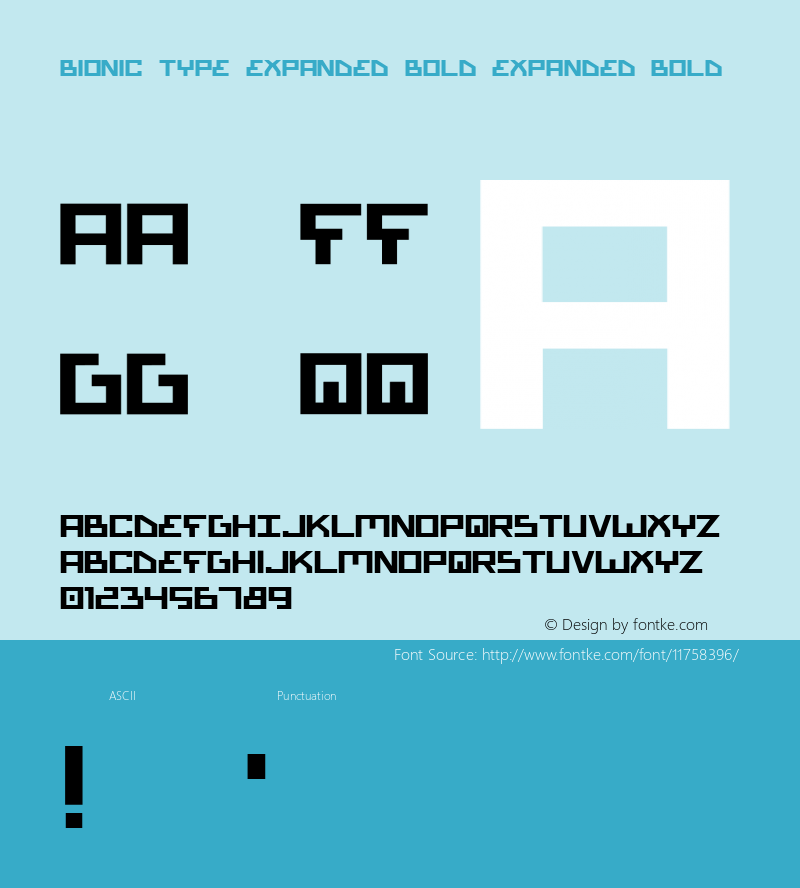 Bionic Type Expanded Bold Expanded Bold 1图片样张