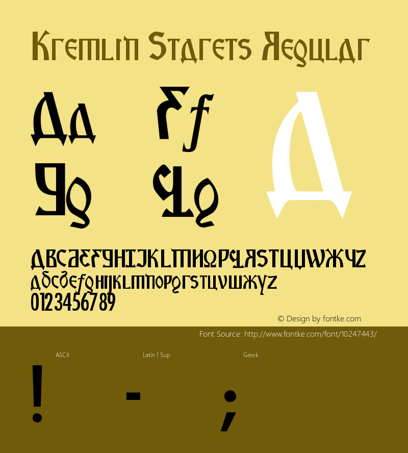 Kremlin Starets Regular Version 1.00 November 28, 2007, initial release图片样张