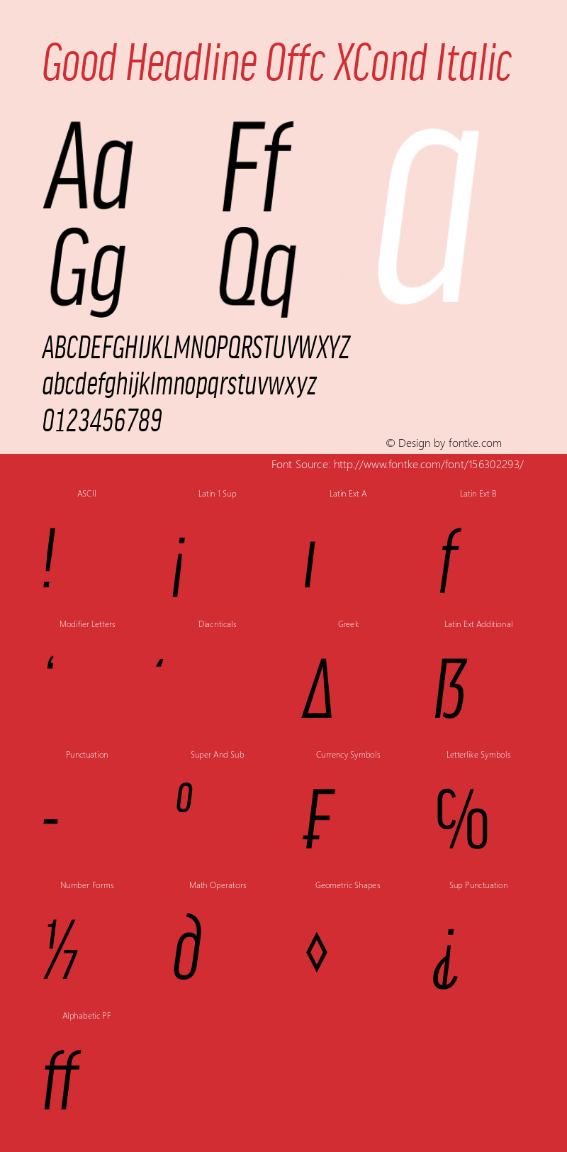 Good Head Offc XCond Italic Version 7.504; 2014; Build 1020图片样张