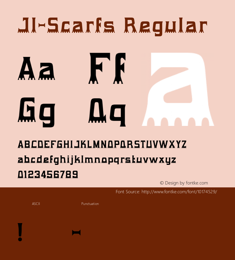 JI-Scarfs Regular Macromedia Fontographer 4.1 4/2/2001图片样张