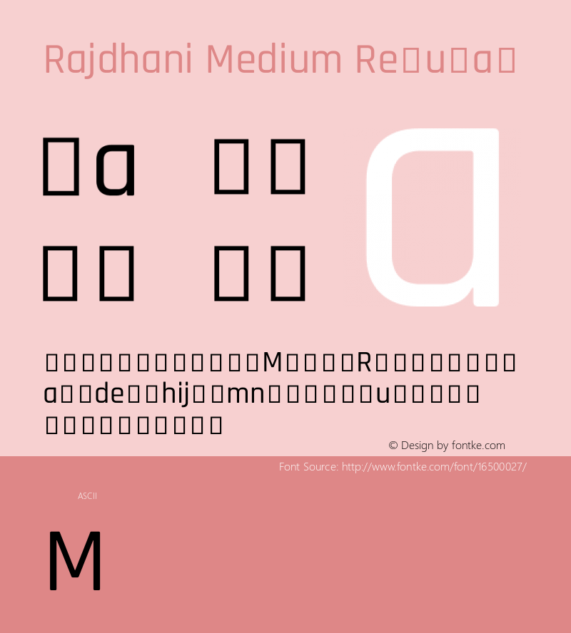 Rajdhani Medium Regular Version 1.200;PS 1.0;hotconv 1.0.78;makeotf.lib2.5.61930; ttfautohint (v1.1) -l 7 -r 28 -G 50 -x 13 -D latn -f deva -w G图片样张