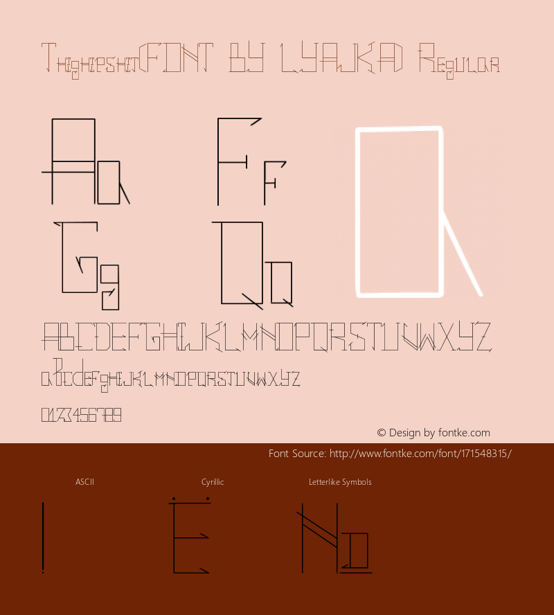 Thighipshit(FONT BY LYAJKA) Version 1.00;June 8, 2021;FontCreator 13.0.0.2683 64-bit图片样张