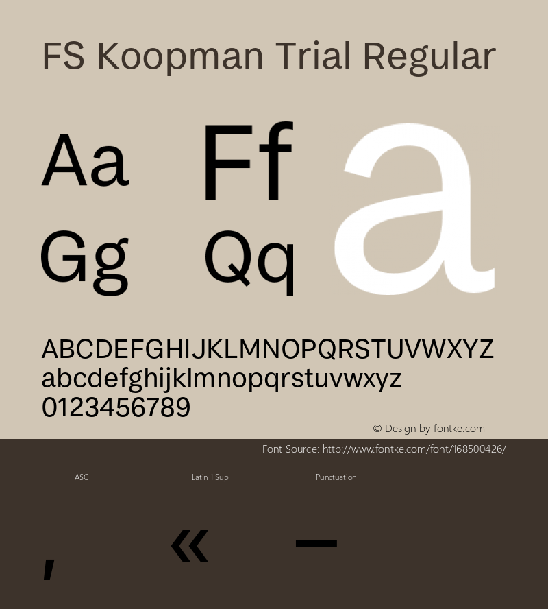 FS Koopman Trial Regular Version 1.001;PS 001.001;hotconv 1.0.88;makeotf.lib2.5.64775图片样张