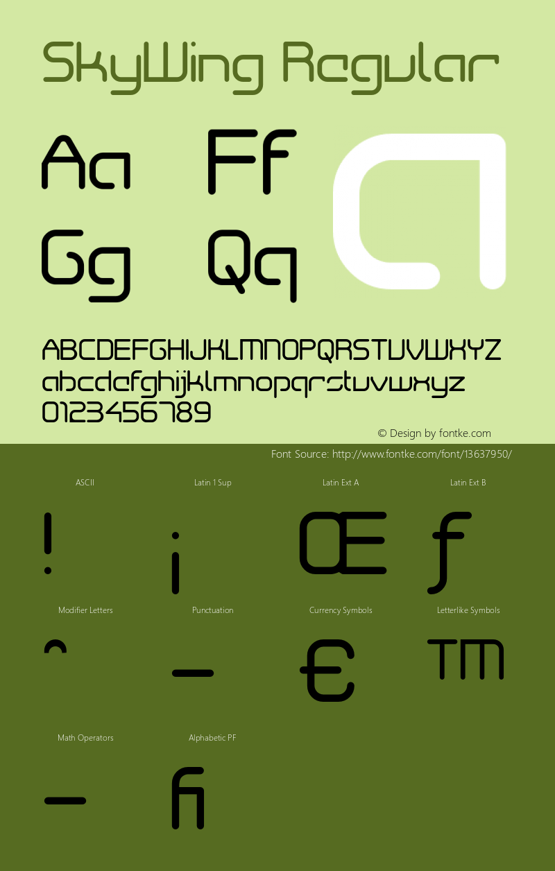 SkyWing Regular Version 001.000图片样张