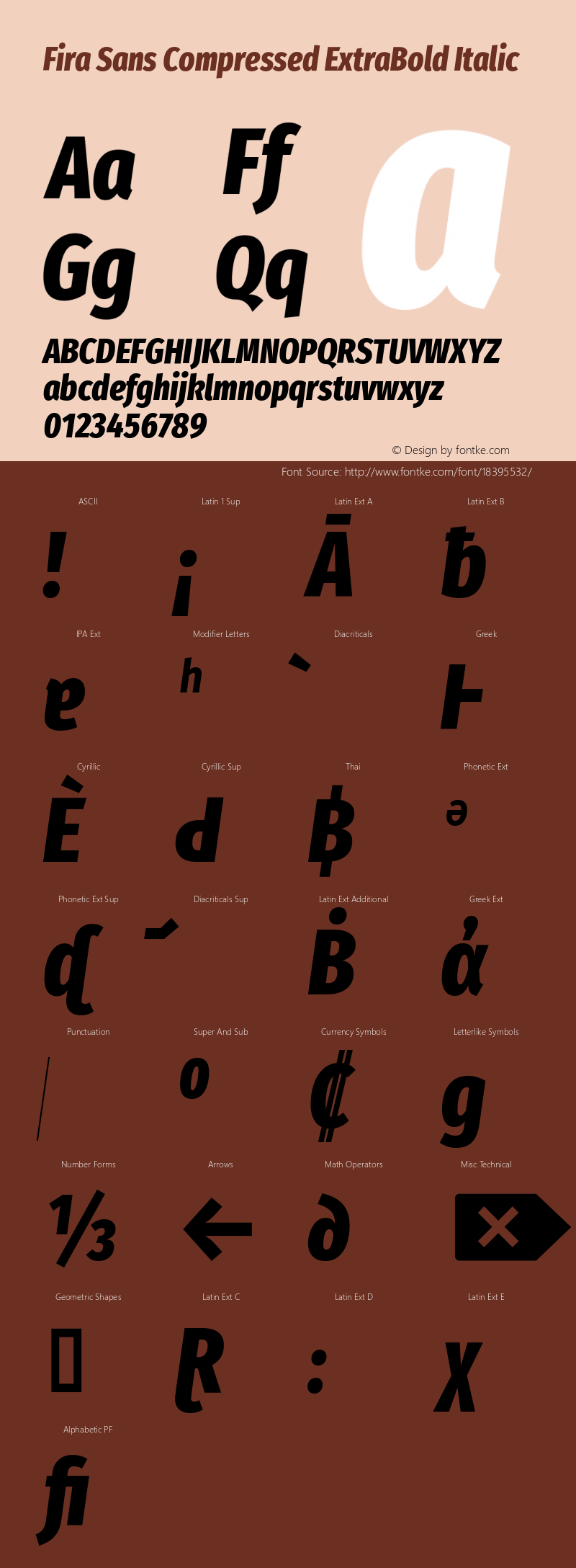 Fira Sans Compressed ExtraBold Italic Version 4.203图片样张