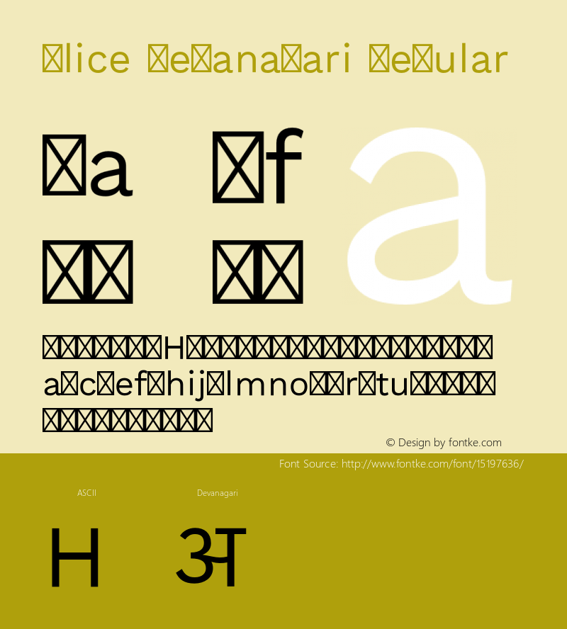 Alice Devanagari Regular Version 1.000;PS 001.000;hotconv 1.0.70;makeotf.lib2.5.58329图片样张