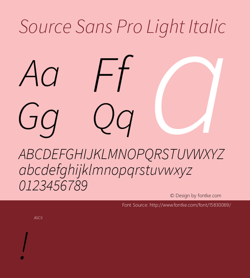 Source Sans Pro Light Italic Version 1.065;PS 2.0;hotconv 1.0.78;makeotf.lib2.5.61930; ttfautohint (v1.4.1)图片样张