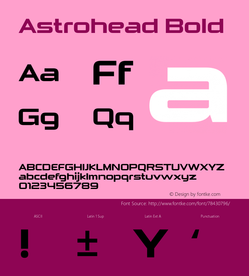 Astrohead Bold Version 1.005;Fontself Maker 3.5.1图片样张