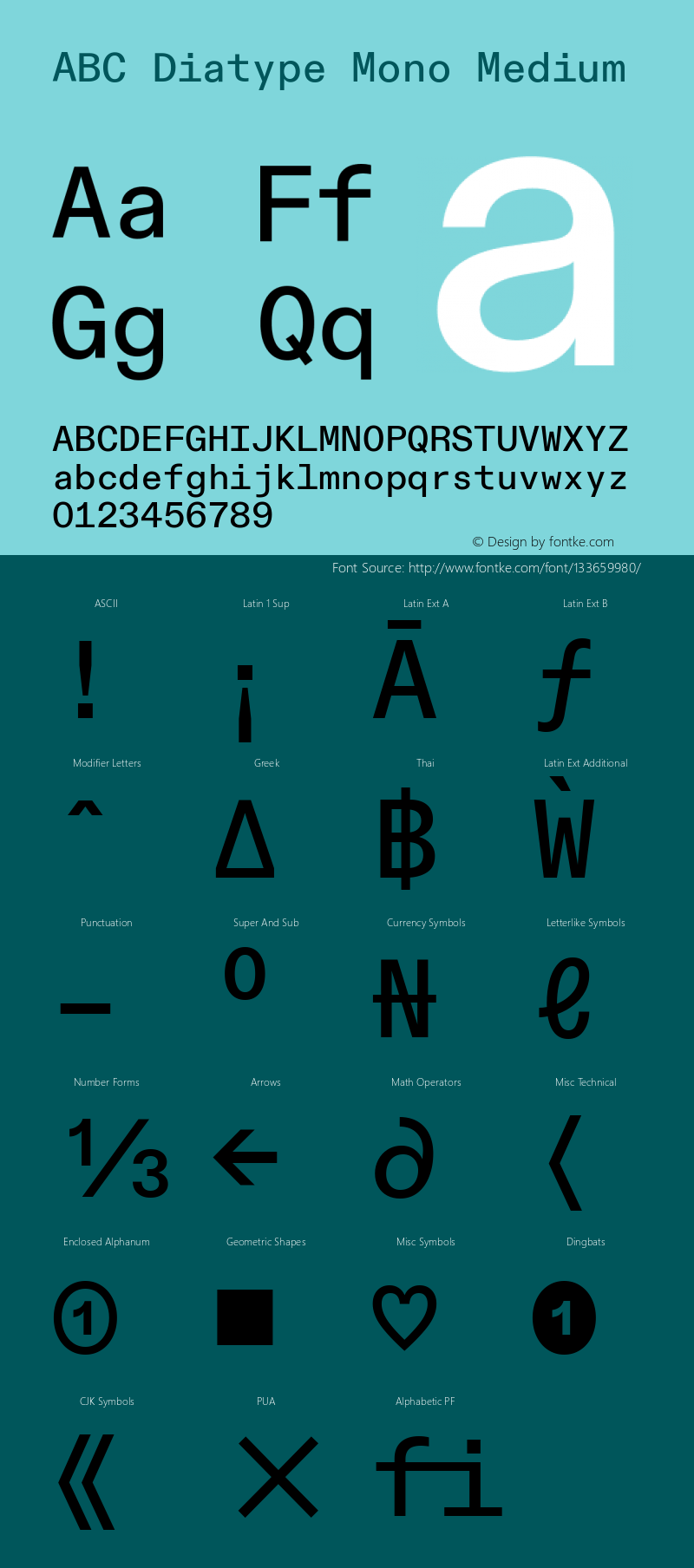 ABC Diatype Mono Medium Version 1.100 | wf-rip DC20200910图片样张