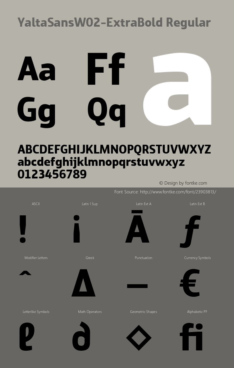 Yalta Sans W02 Extra Bold Version 1.00图片样张