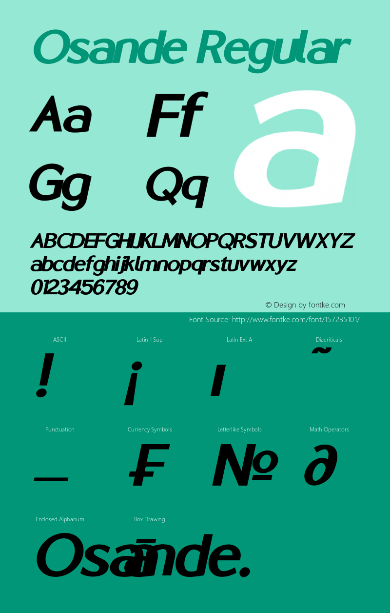 Osande W05 X Bold Italic Version 1.00图片样张