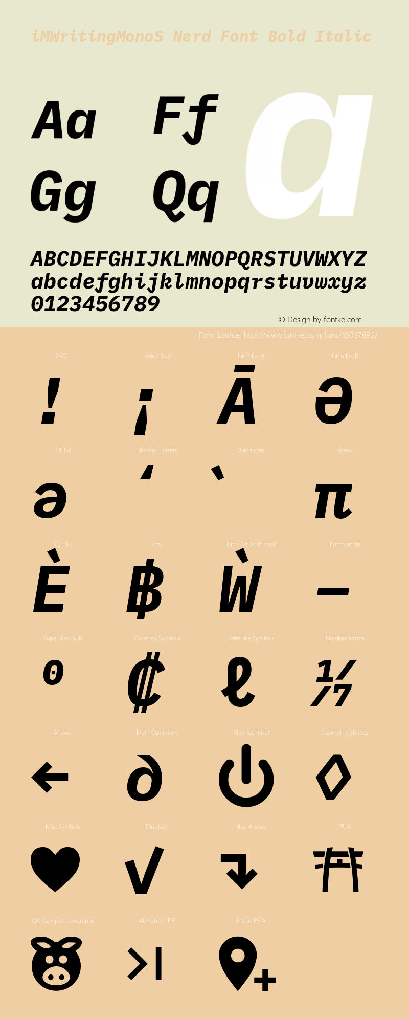 iM Writing Mono S Bold Italic Nerd Font Complete Version 2.000图片样张