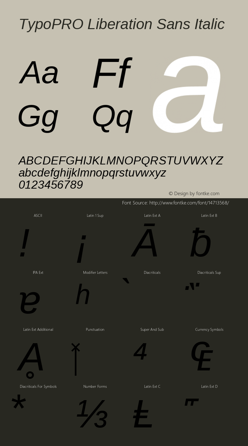 TypoPRO Liberation Sans Italic Version 2.00.1图片样张