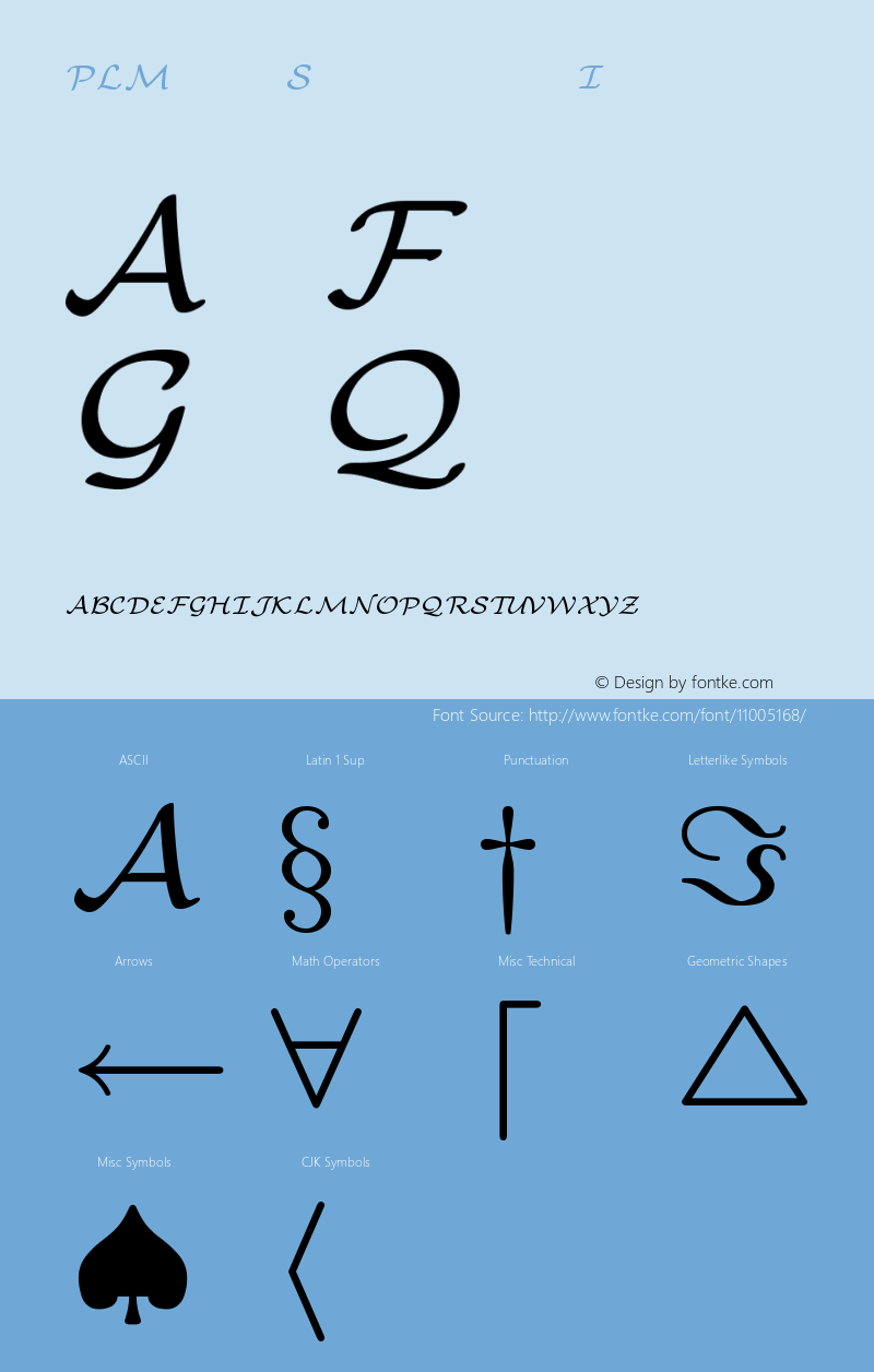 PLMathSymbols6 Italic Version 1.11图片样张