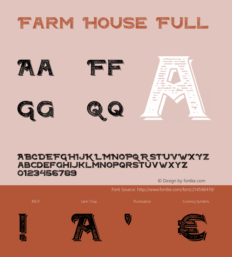 Farm House Full Version 1.00;January 16, 2019;FontCreator 11.5.0.2430 64-bit图片样张