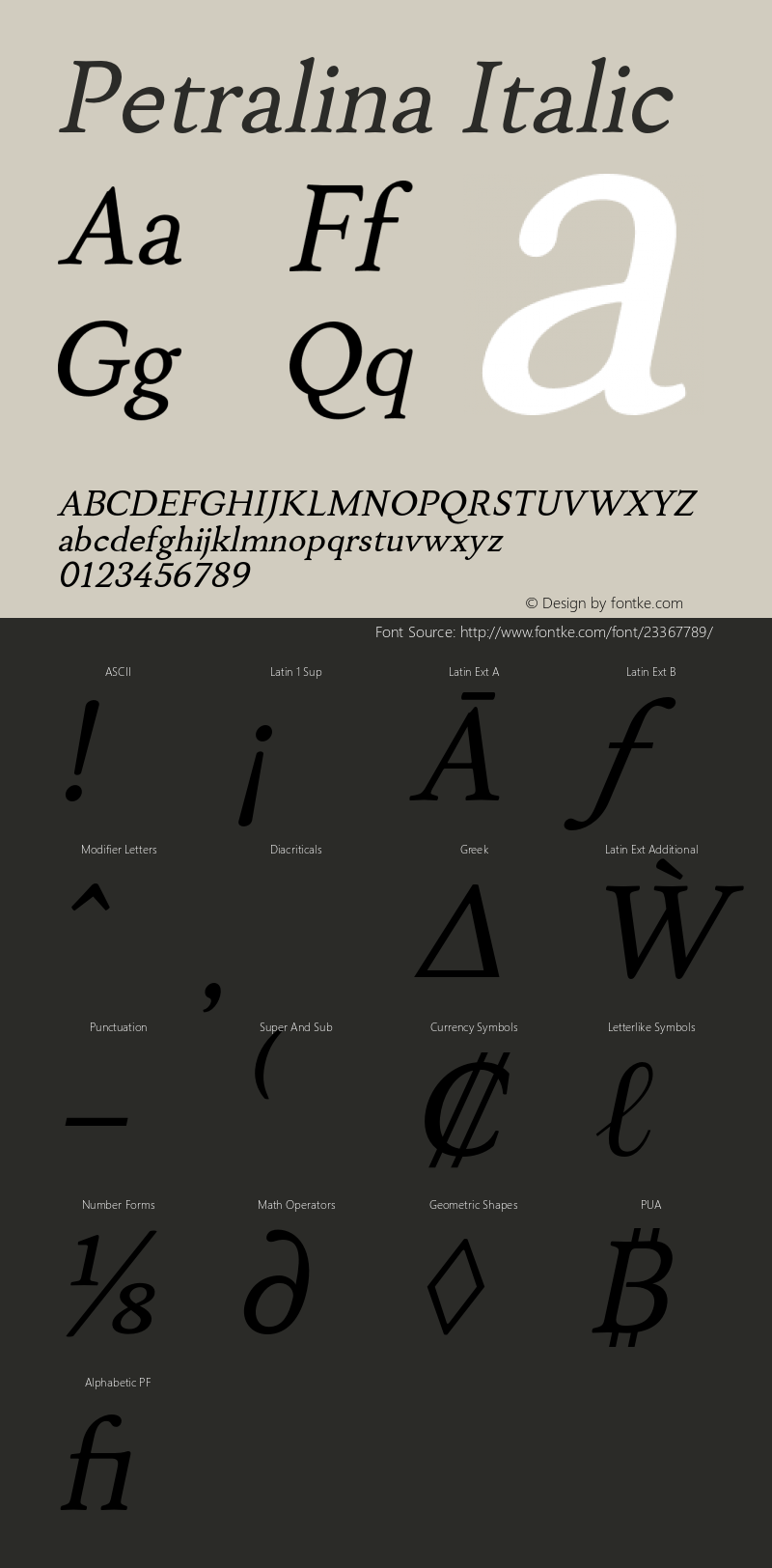 Petralina Italic Version 1.001;PS 001.001;hotconv 1.0.88;makeotf.lib2.5.64775图片样张
