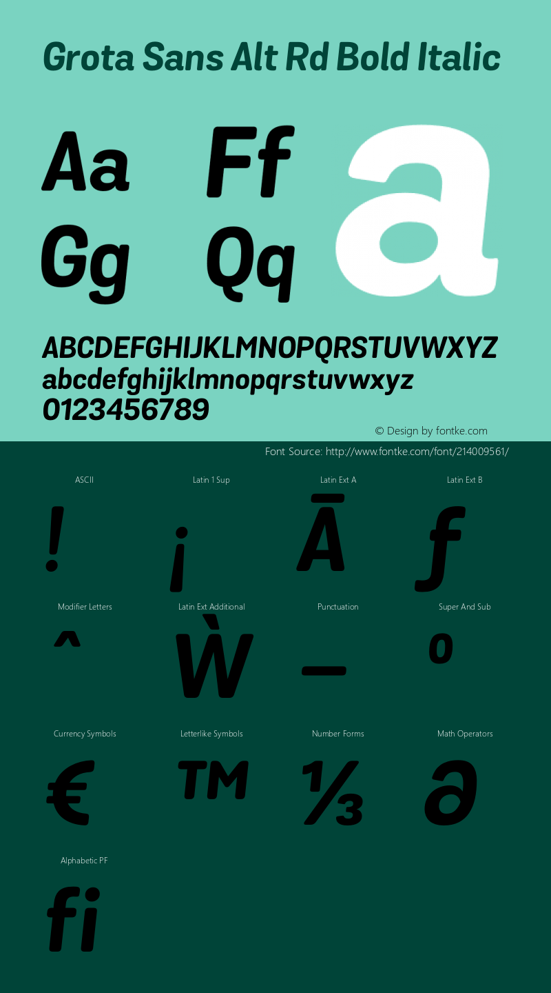 Grota Sans Alt Rd Bold It Version 1.00图片样张