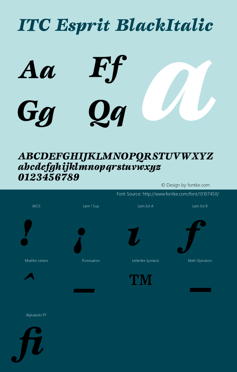 ITC Esprit BlackItalic Version 001.000图片样张