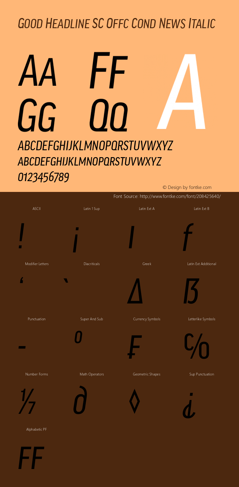 Good Head SC Offc Cond News Italic Version 7.504; 2010; Build 1021图片样张