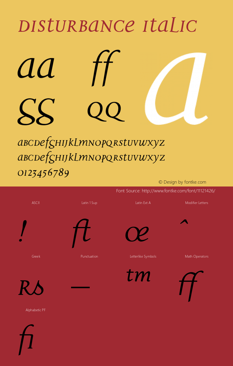 Disturbance Italic Version 001.000图片样张