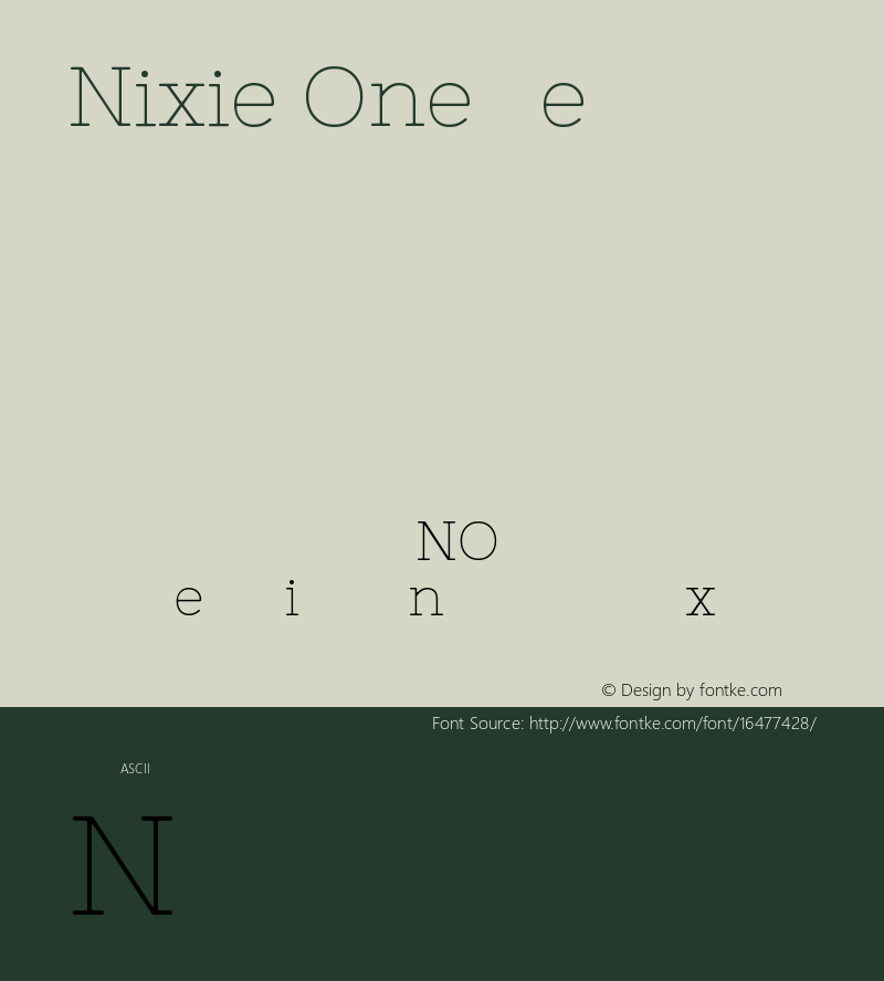 Nixie One Regular Version 1.004图片样张